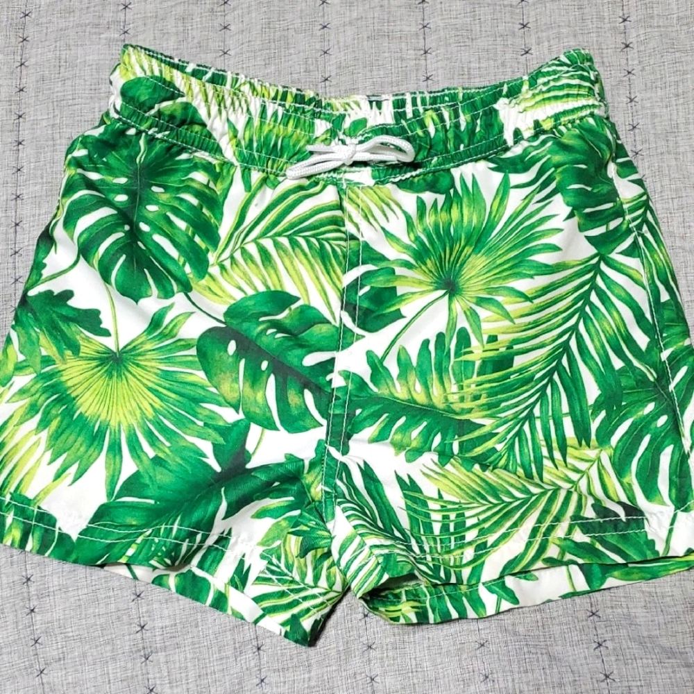 Janie And Jack Banana Leaf Palm Swim Trunks